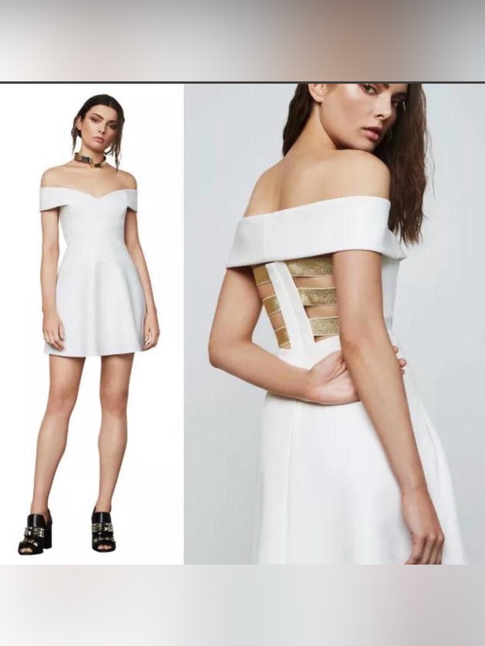 BCBGMAXAZRIA Carolyn Dress Size 2 Off White Ivory Cocktail Party NWT